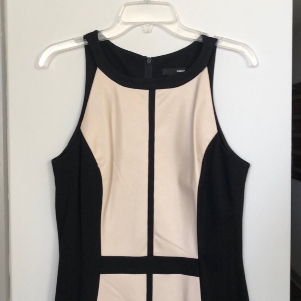 NEVER WORN Aqua - Black and Tan dress